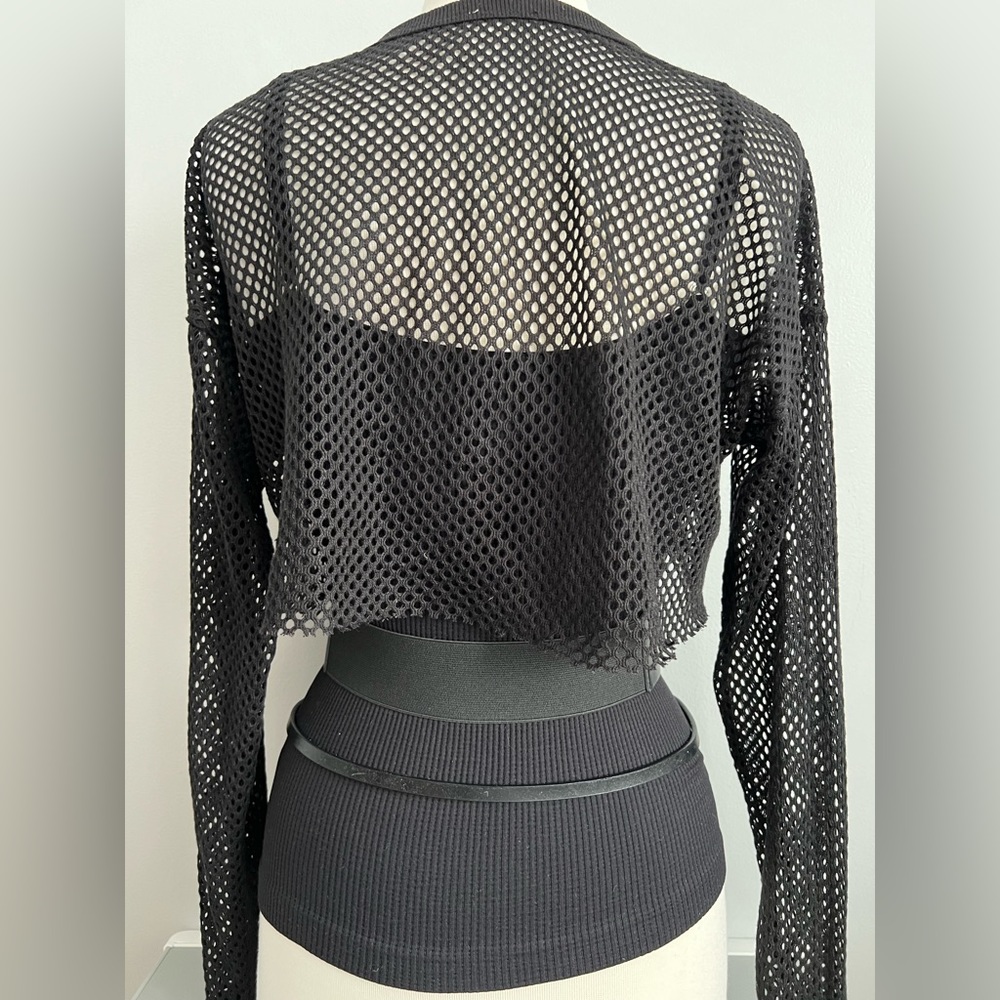 Limited Thin Leather Belt Black Silver Loop Contemporary Modern Womens M 32-34 - Picture 13 of 17